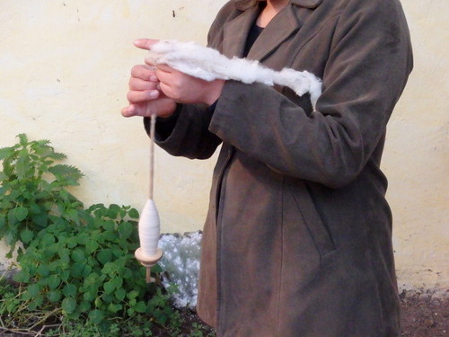 Twist wool into an equal width String.